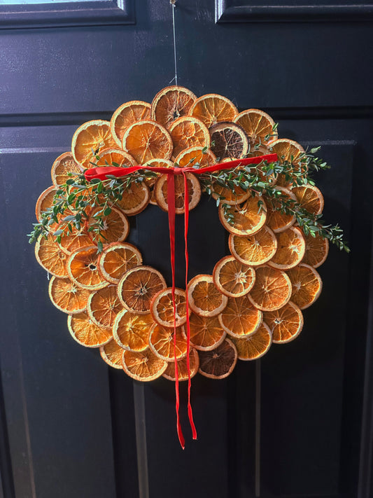 Handcrafted Dried Orange Woodland Wreath