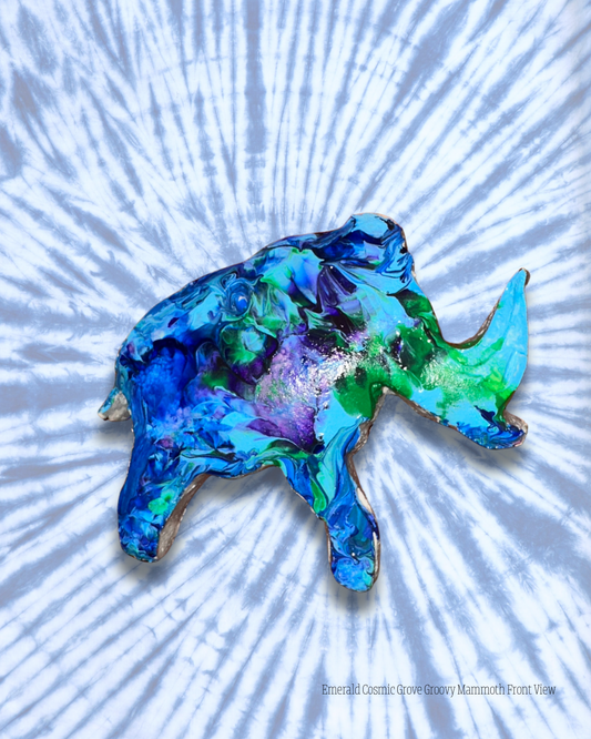 The Groovy Mammoth Door/Window Gem - Emerald Cosmic Grove